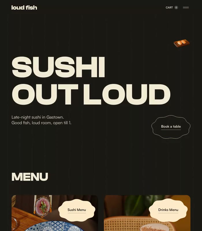 Loud Fish sushi site