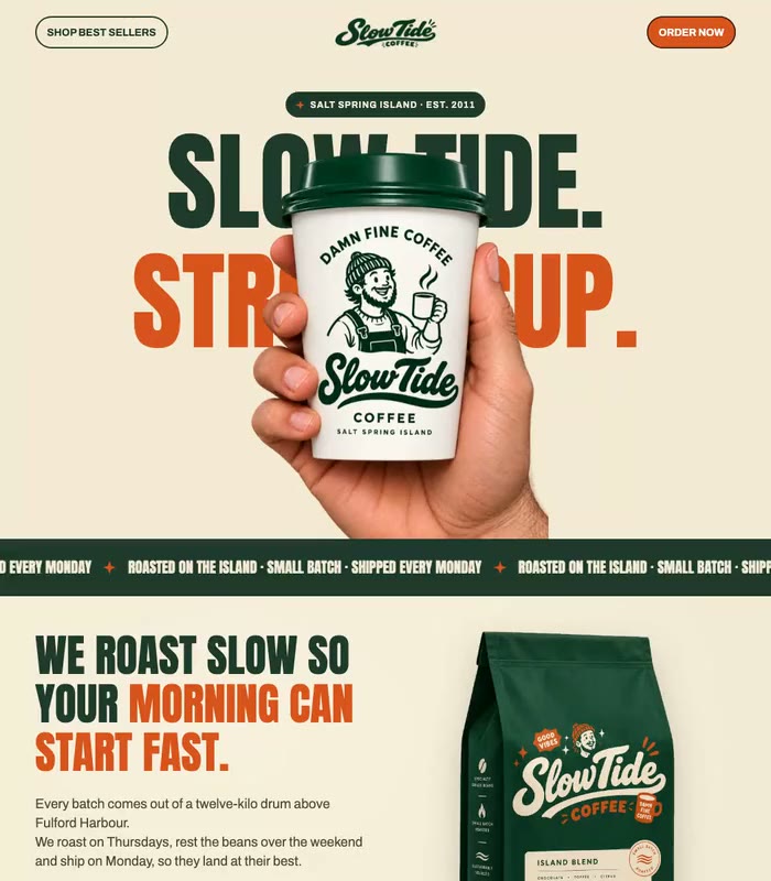 Slow Tide coffee site