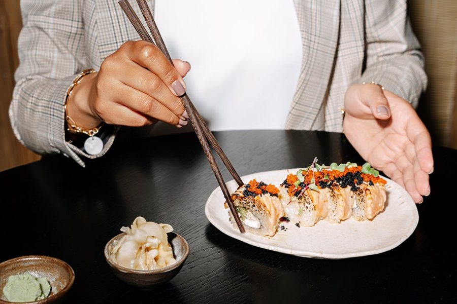 A plate of rolls